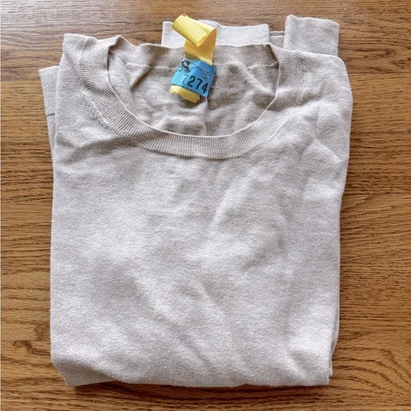 J. Crew Factory Cotton Teddie, heather light khaki, small. Fresh from drycleaner - Picture 4 of 14